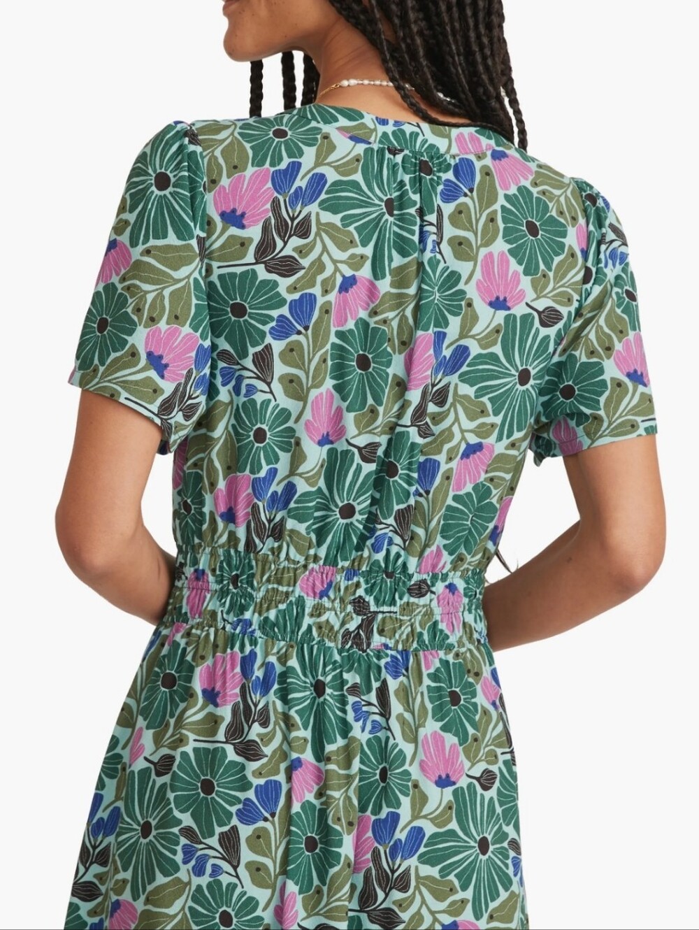 Marine Layer Annika Floral Midi Dress Green Floral Retro Print Women’s Size Med. - Picture 11 of 12